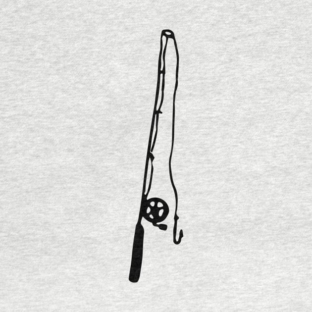 Fishing Pole Doodle Black by Mijumi Doodles